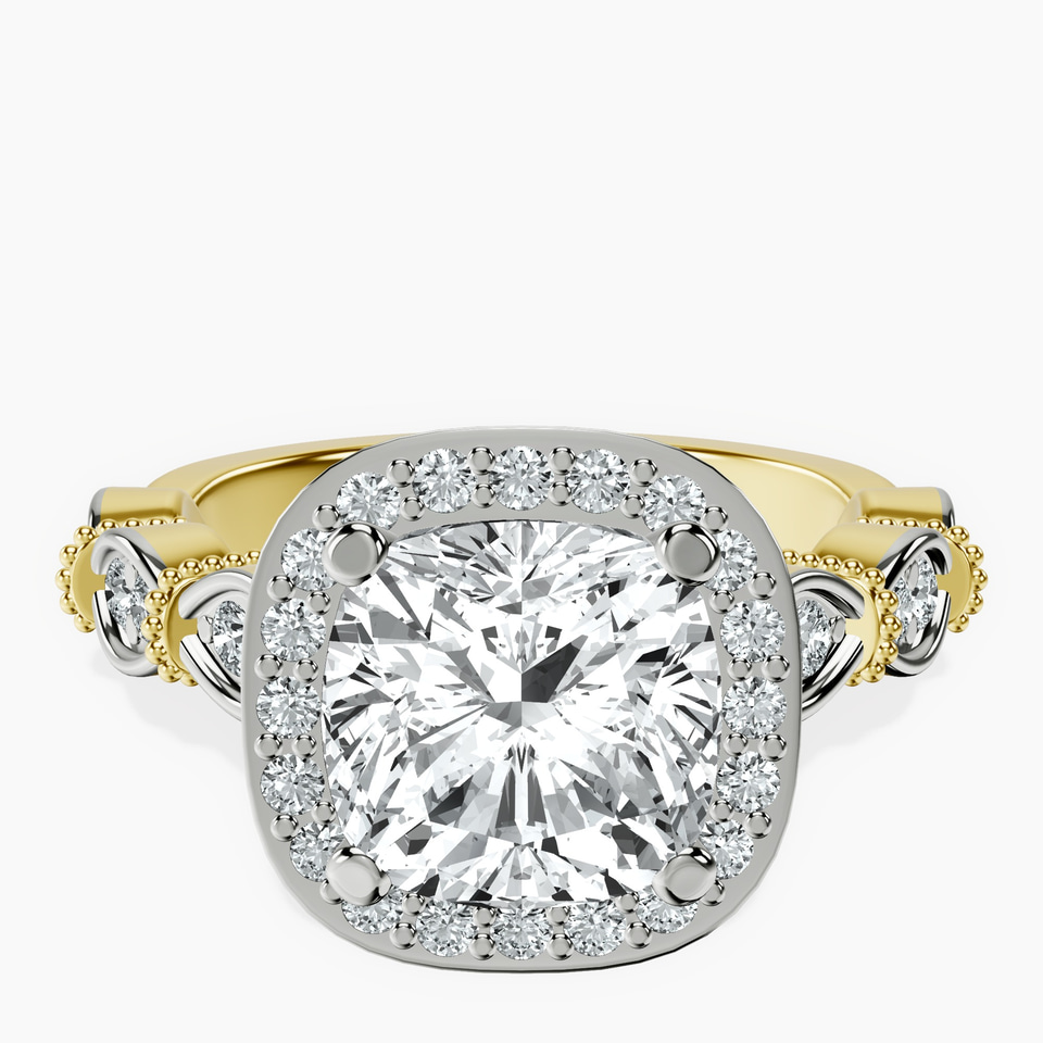 14kt Yellow Gold Micaela Halo Lab Diamond Ring front image