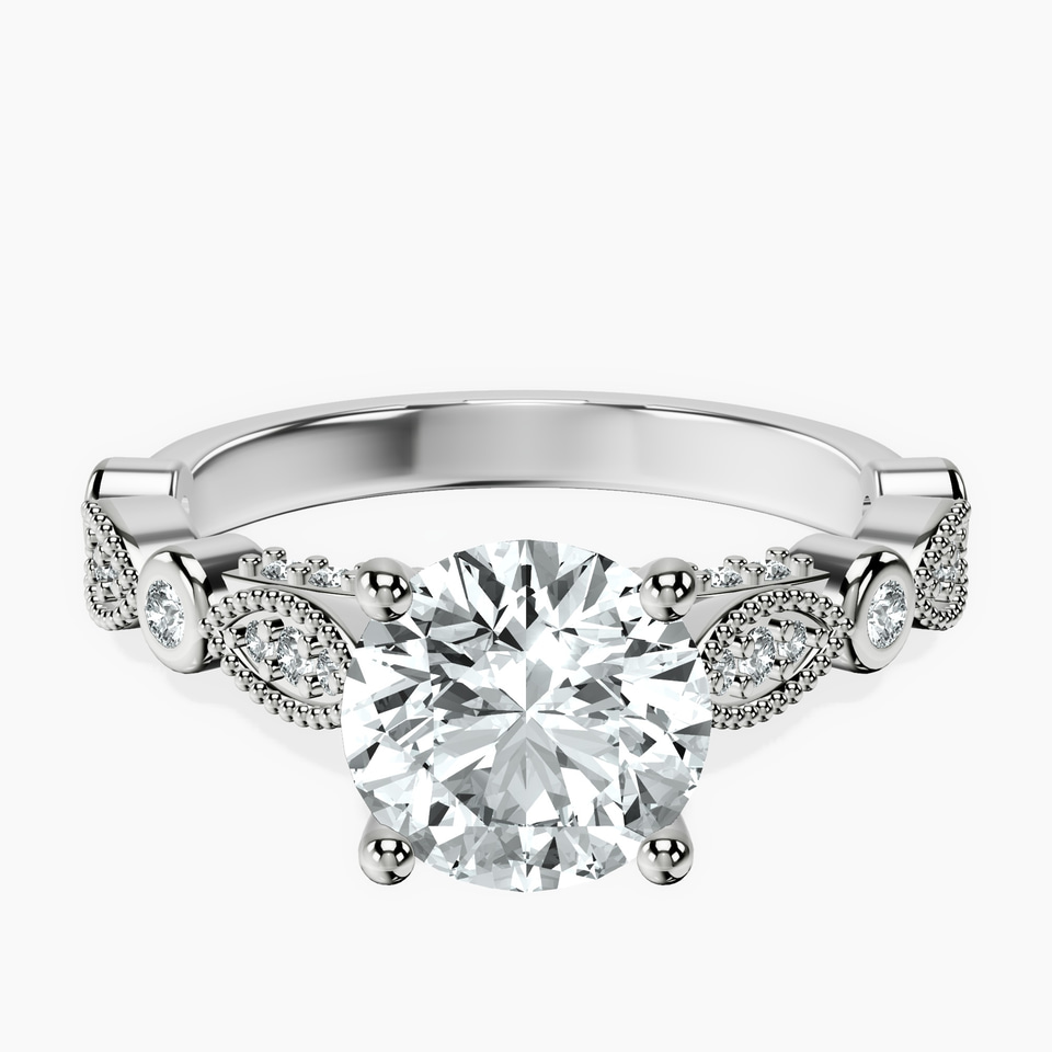 9ct White Gold Larisa Side Stone Lab Diamond Ring front image