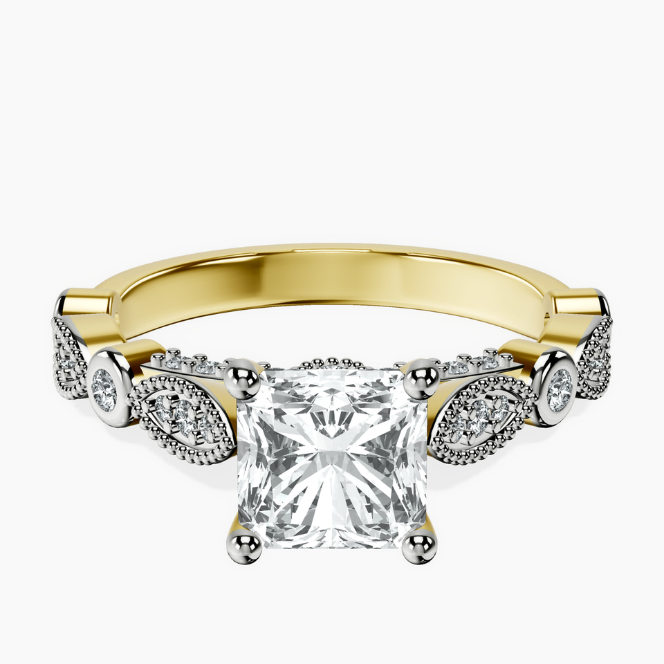 9ct Yellow Gold Larisa Side Stone Lab Diamond Ring front image