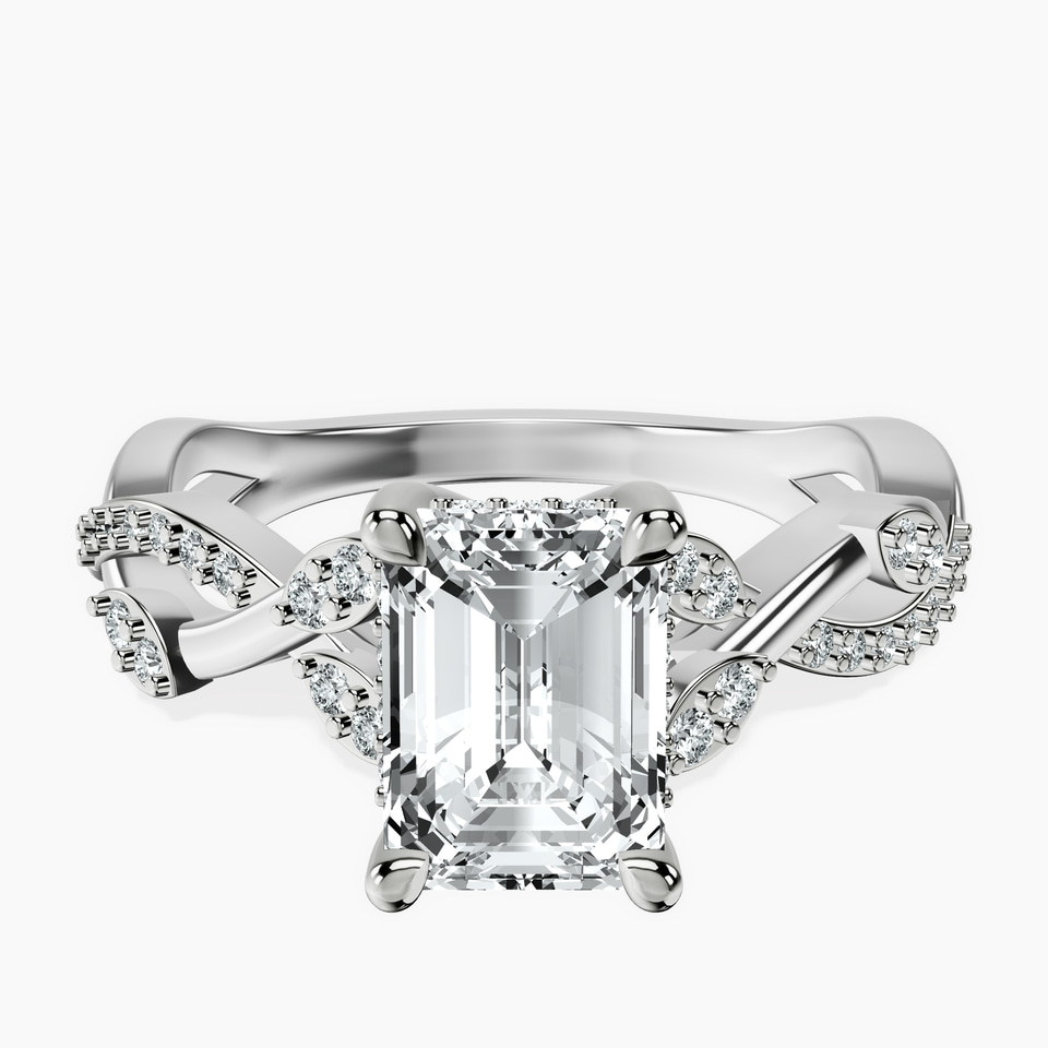 10kt White Gold Harlow Twisted Shank Lab Diamond Ring front image