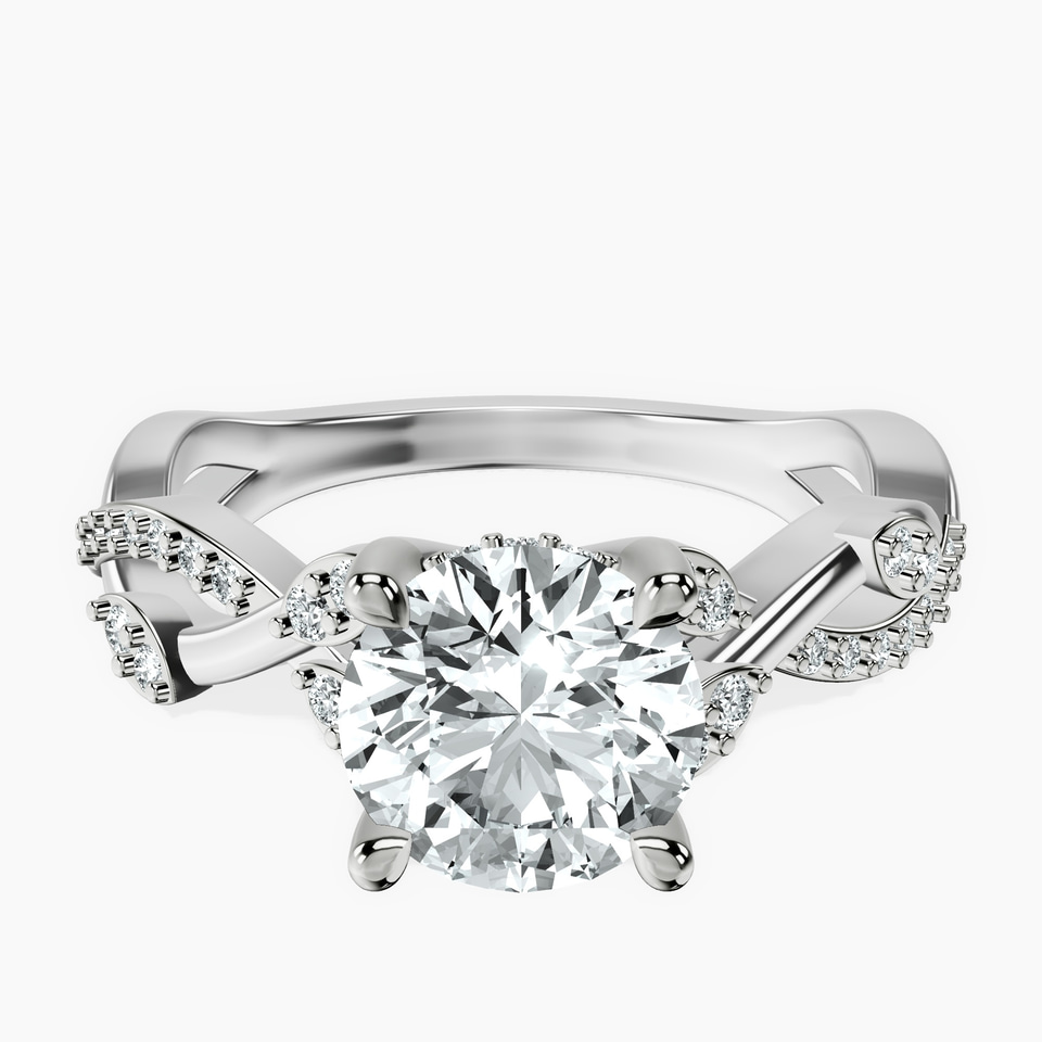 Platinum Harlow Twisted Shank Lab Diamond Ring front image