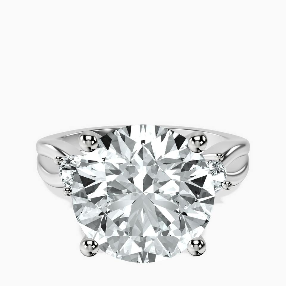 10kt White Gold Odette Three Stone Bypass Lab Diamond Ring front image