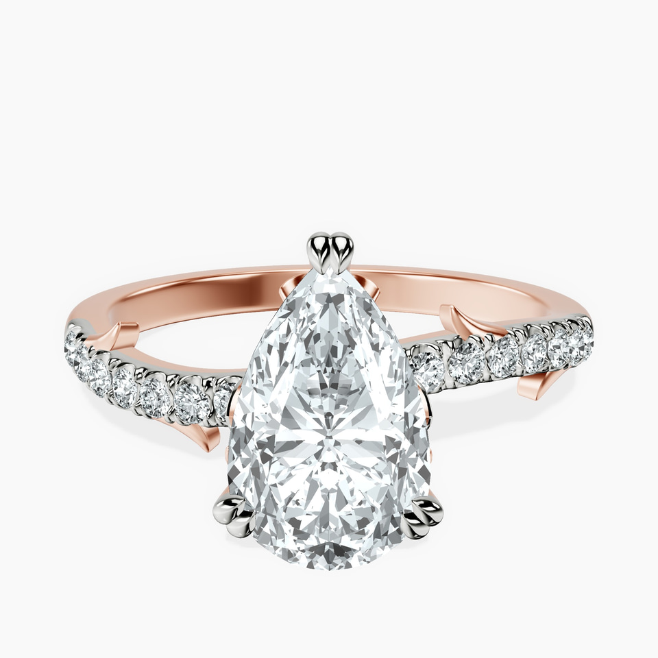 14ct Rose Gold Phoebe Twigs Lab Diamond Ring front image