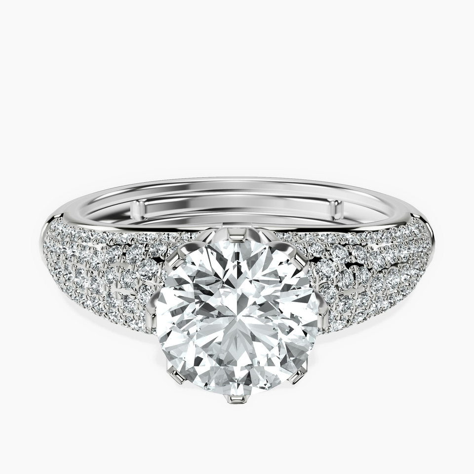 9ct White Gold Titania Luxe Eight Prong Lab Diamond Ring front image