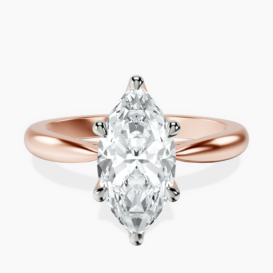 18kt Rose Gold Azalea Classic Solitaire 2mm Lab Diamond Ring front image