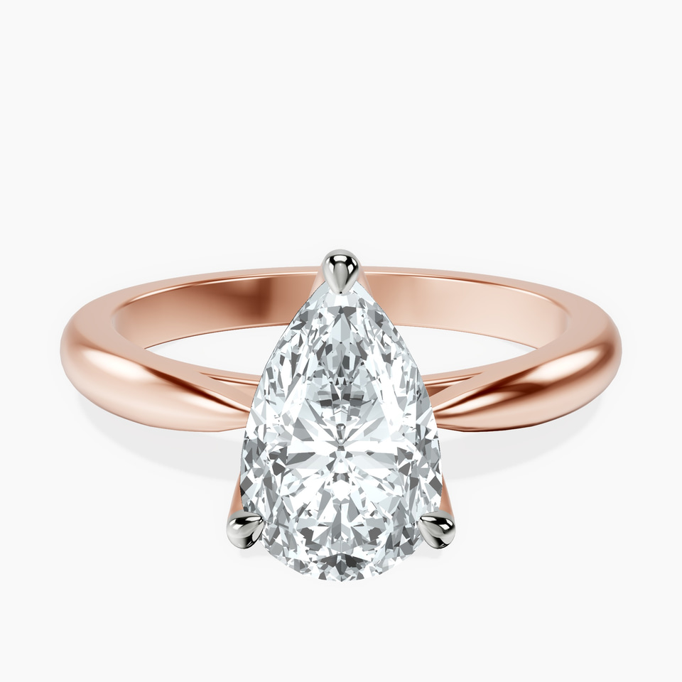 10kt Rose Gold Azalea Classic Solitaire 2mm Lab Diamond Ring front image