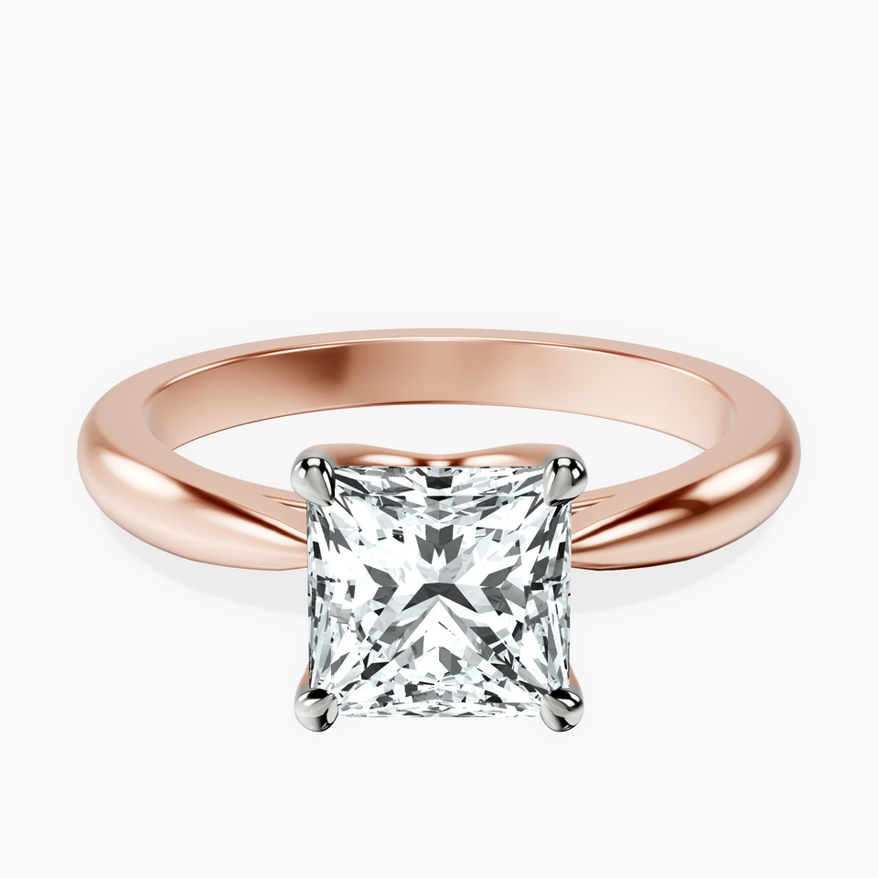 10kt Rose Gold Azalea Classic Solitaire 2mm Lab Diamond Ring front image