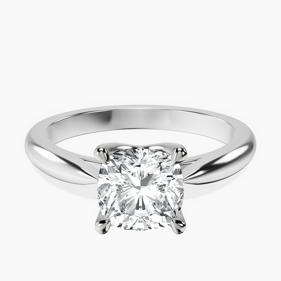 10kt White Gold Azalea Classic Solitaire 2mm Lab Diamond Ring front image