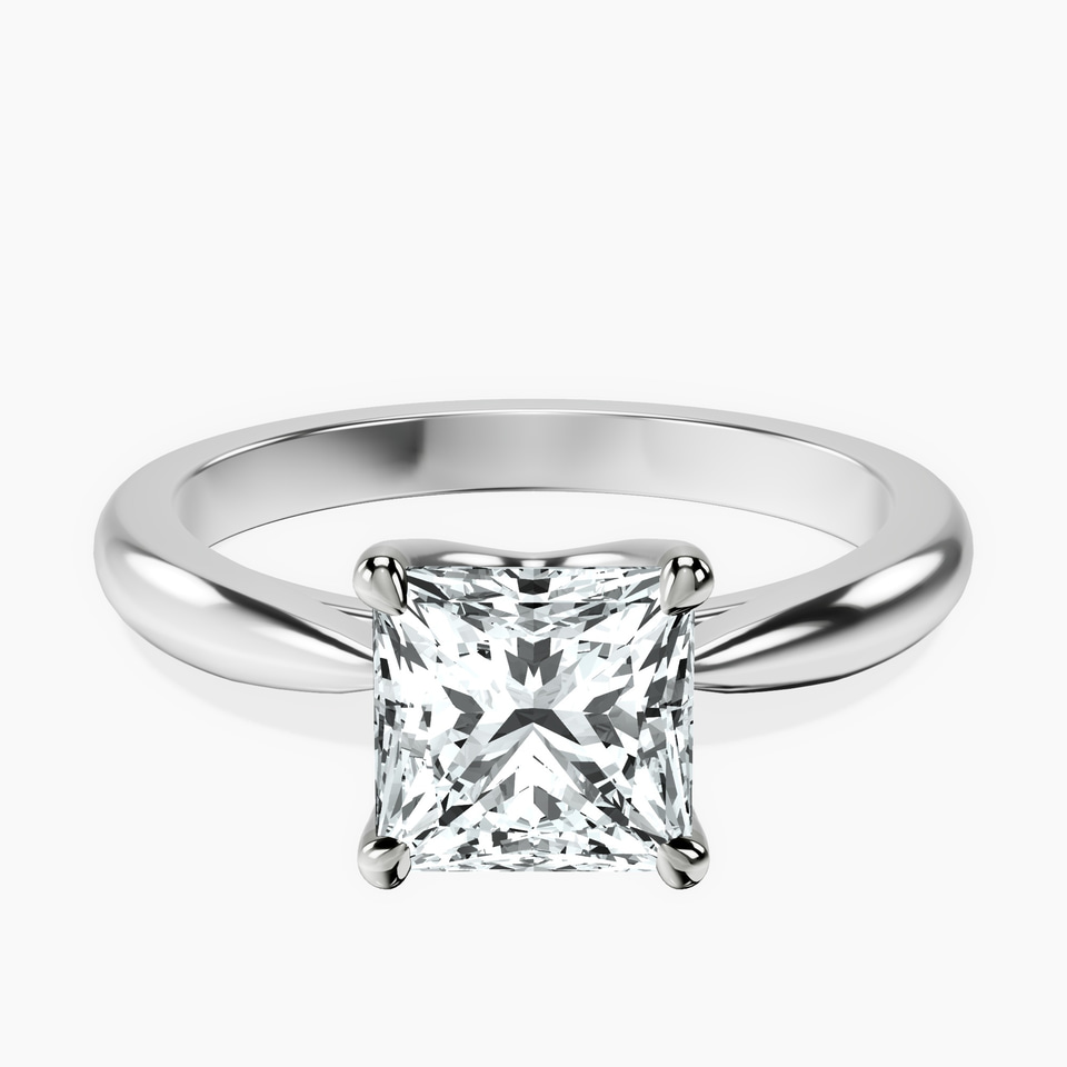 10kt White Gold Azalea Classic Solitaire 2mm Lab Diamond Ring front image