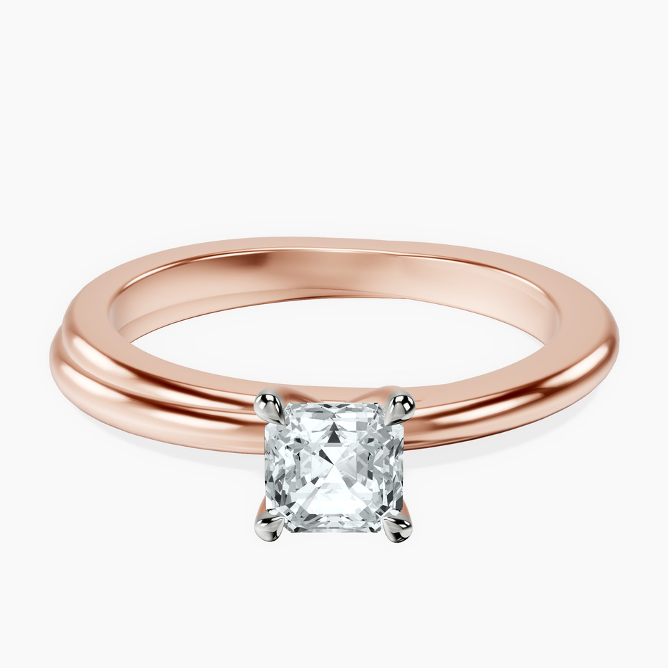 10kt Rose Gold Juniper Crossover Solitaire Lab Diamond Ring front image
