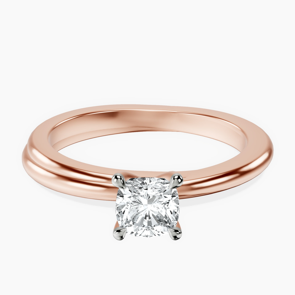 10kt Rose Gold Juniper Crossover Solitaire Lab Diamond Ring front image