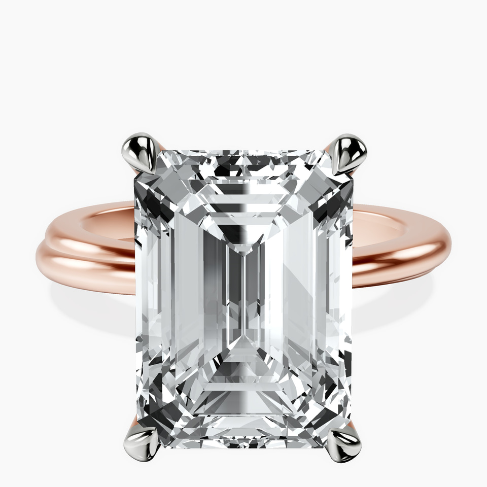 10kt Rose Gold Juniper Crossover Solitaire Lab Diamond Ring front image