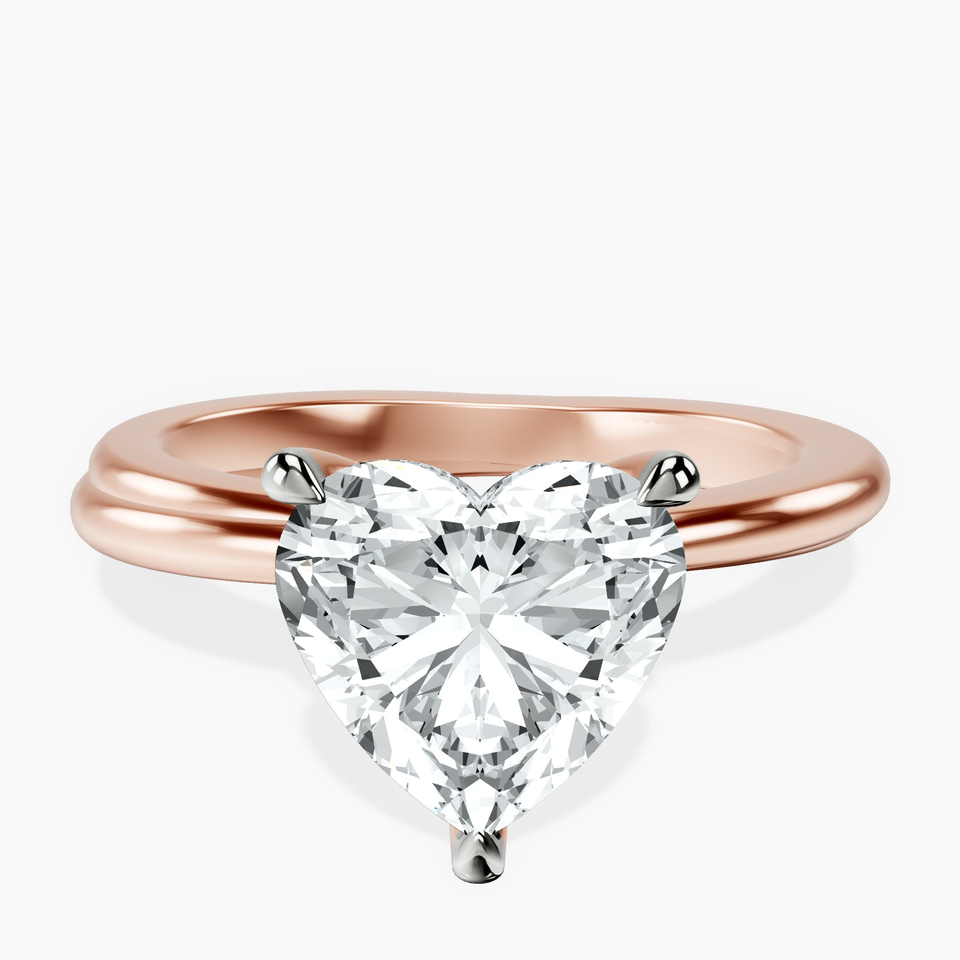 10kt Rose Gold Juniper Crossover Solitaire Lab Diamond Ring front image