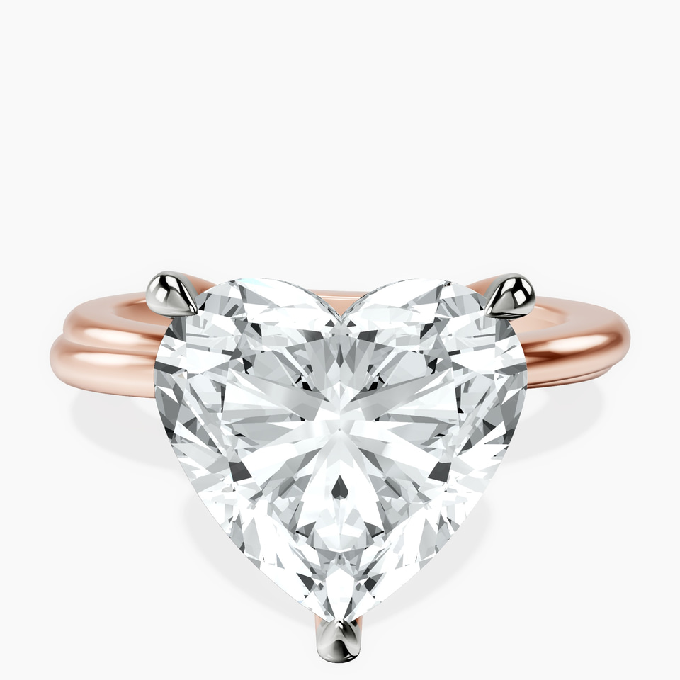 14kt Rose Gold Juniper Crossover Solitaire Lab Diamond Ring front image