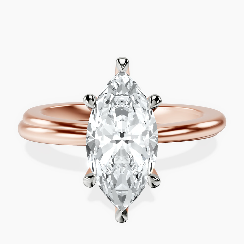 9ct Rose Gold Juniper Crossover Solitaire Lab Diamond Ring front image
