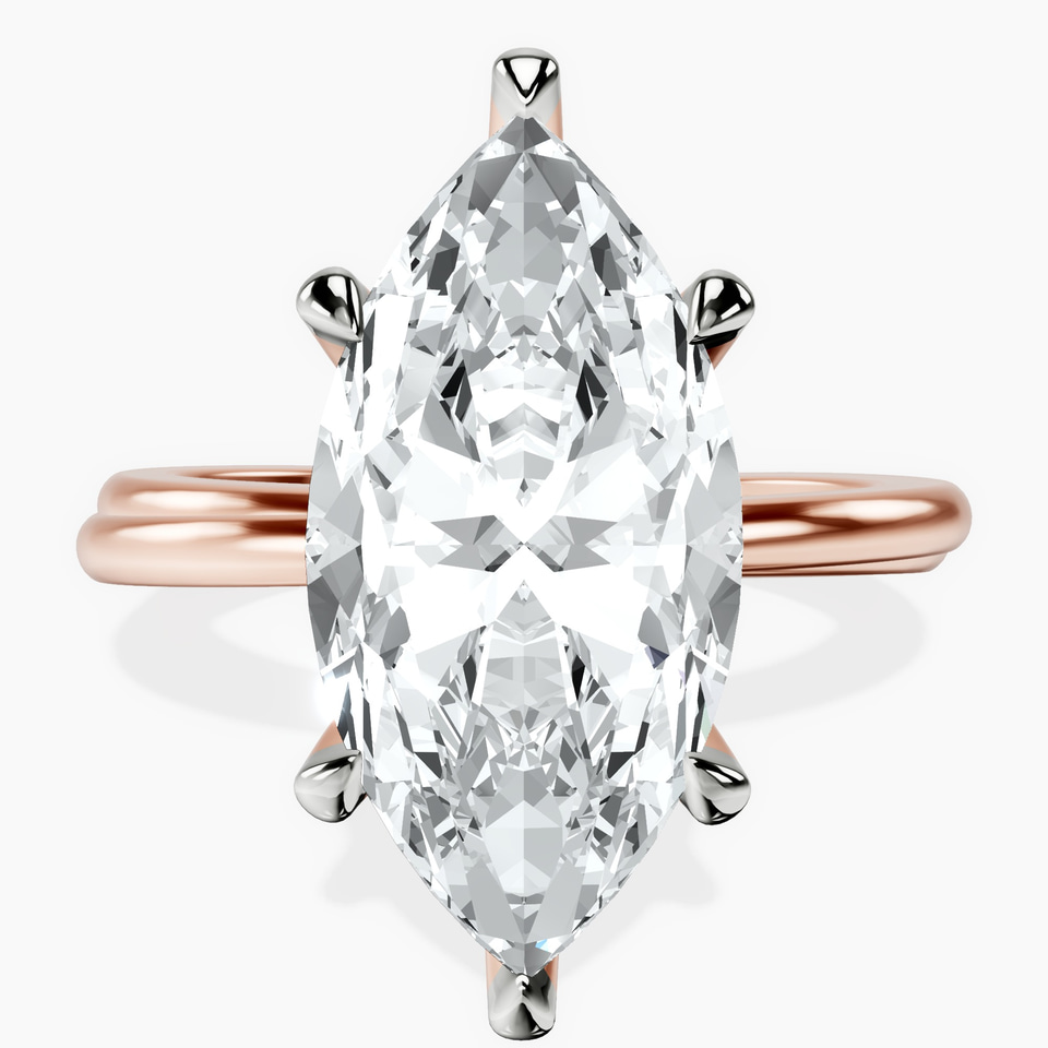 14kt Rose Gold Juniper Crossover Solitaire Lab Diamond Ring front image