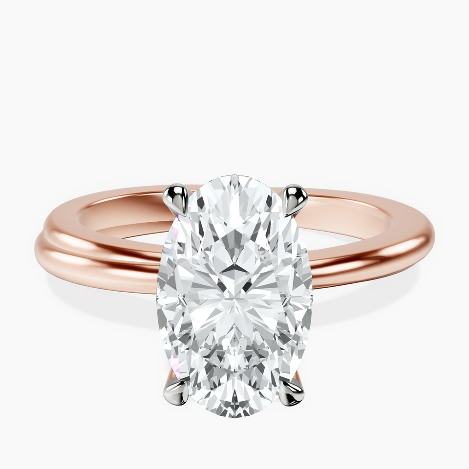 10kt Rose Gold Juniper Crossover Solitaire Lab Diamond Ring front image