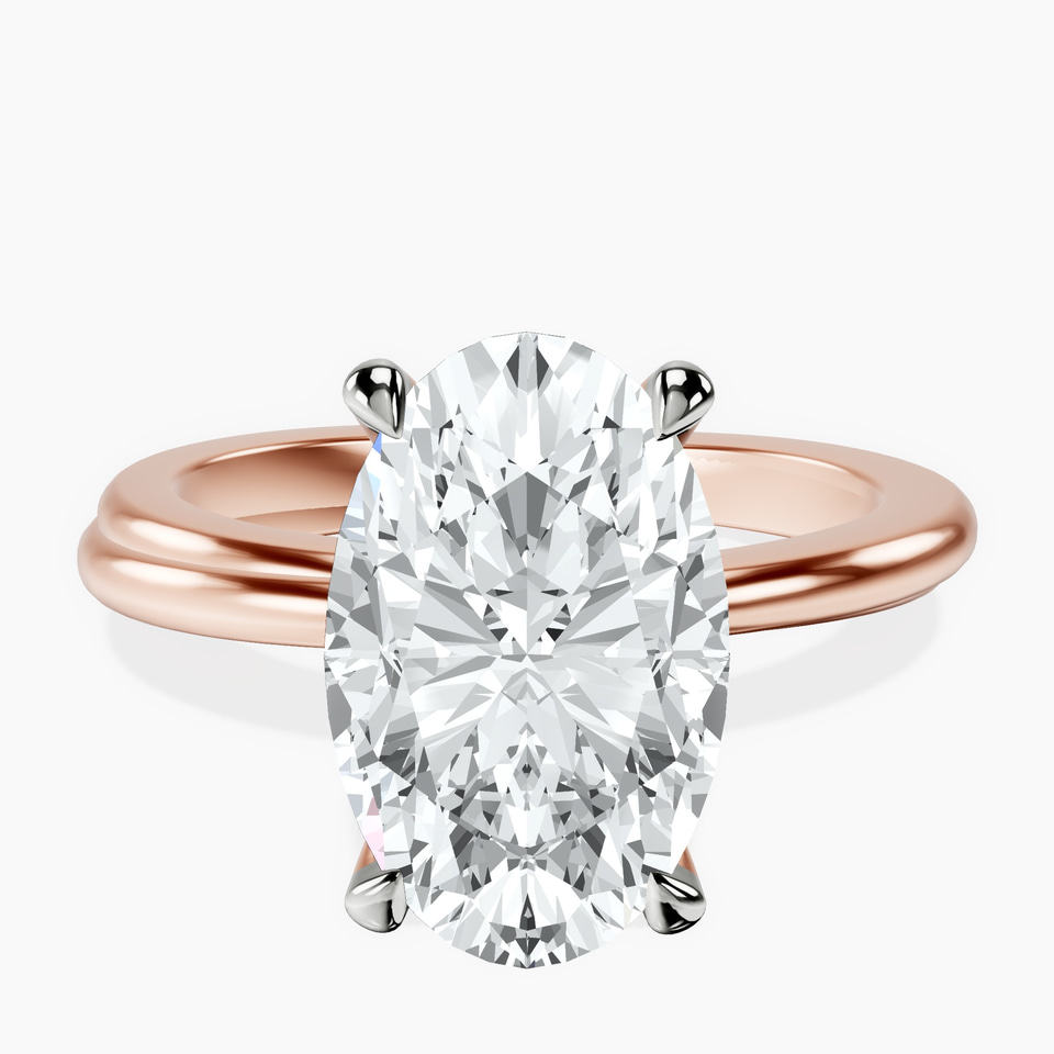 10kt Rose Gold Juniper Crossover Solitaire Lab Diamond Ring front image