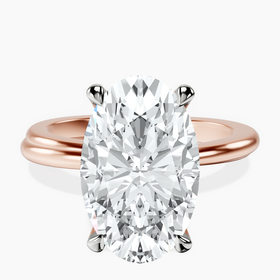 10kt Rose Gold Juniper Crossover Solitaire Lab Diamond Ring front image
