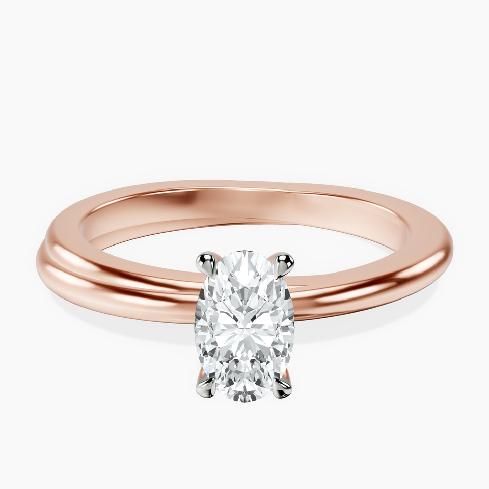 10kt Rose Gold Juniper Crossover Solitaire Lab Diamond Ring front image