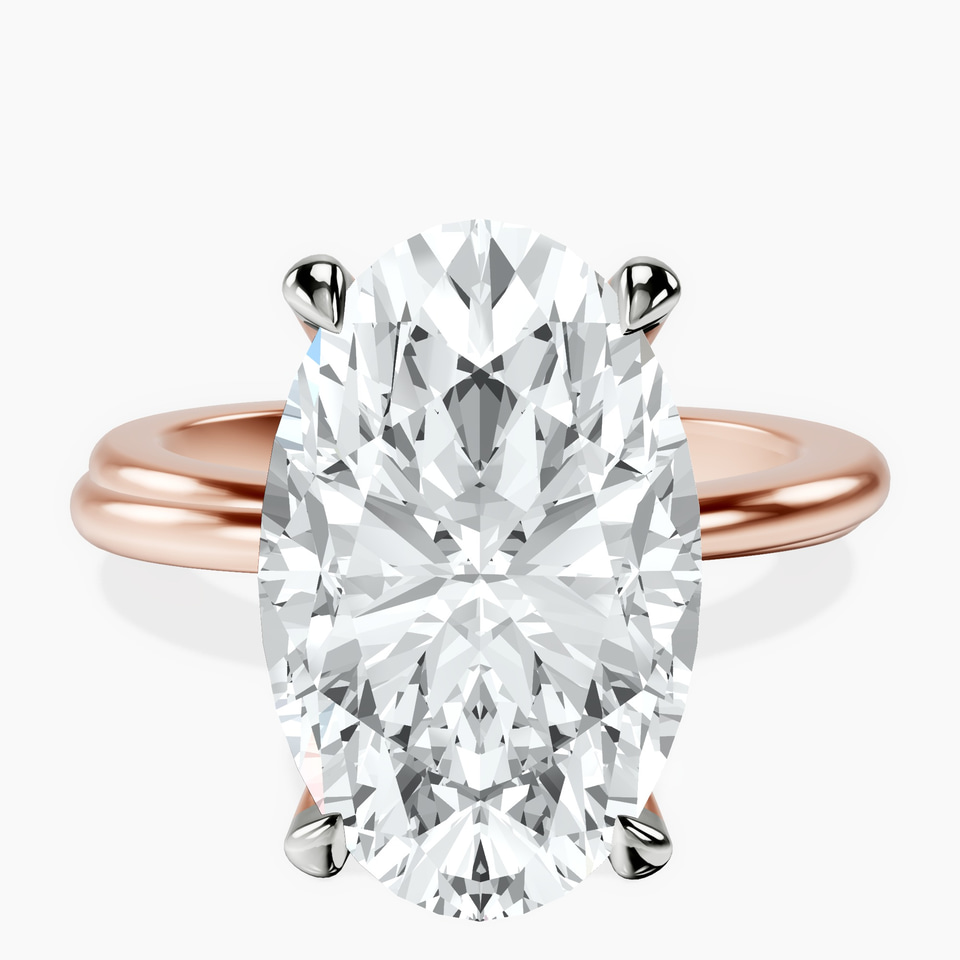 10kt Rose Gold Juniper Crossover Solitaire Lab Diamond Ring front image