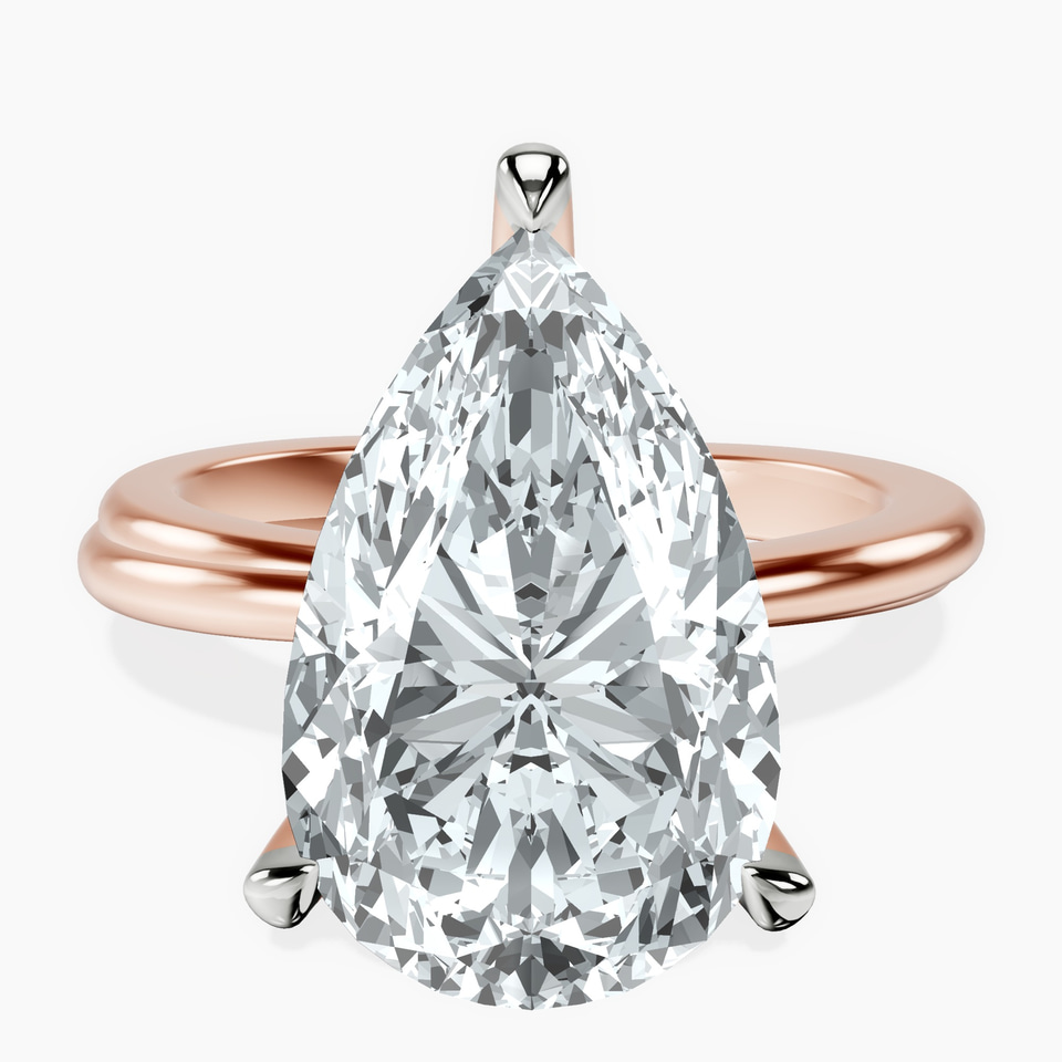 14kt Rose Gold Juniper Crossover Solitaire Lab Diamond Ring front image