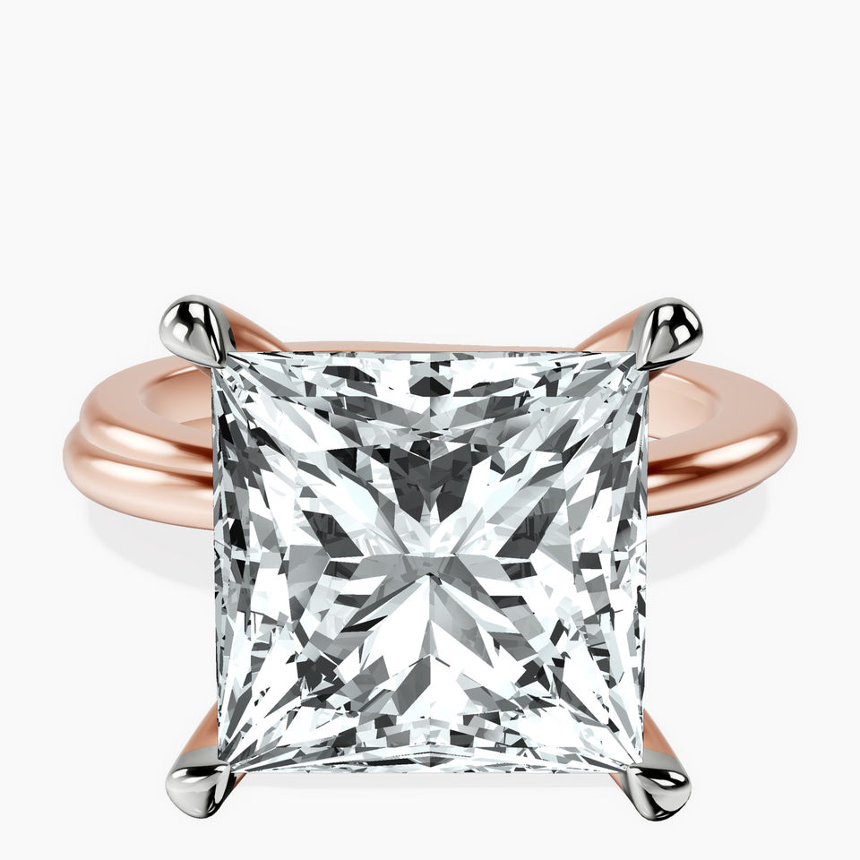 10kt Rose Gold Juniper Crossover Solitaire Lab Diamond Ring front image
