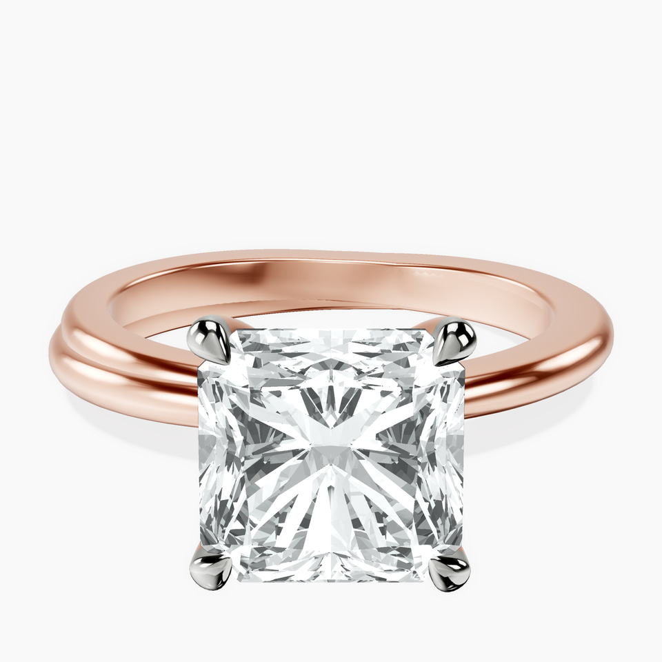 10kt Rose Gold Juniper Crossover Solitaire Lab Diamond Ring front image