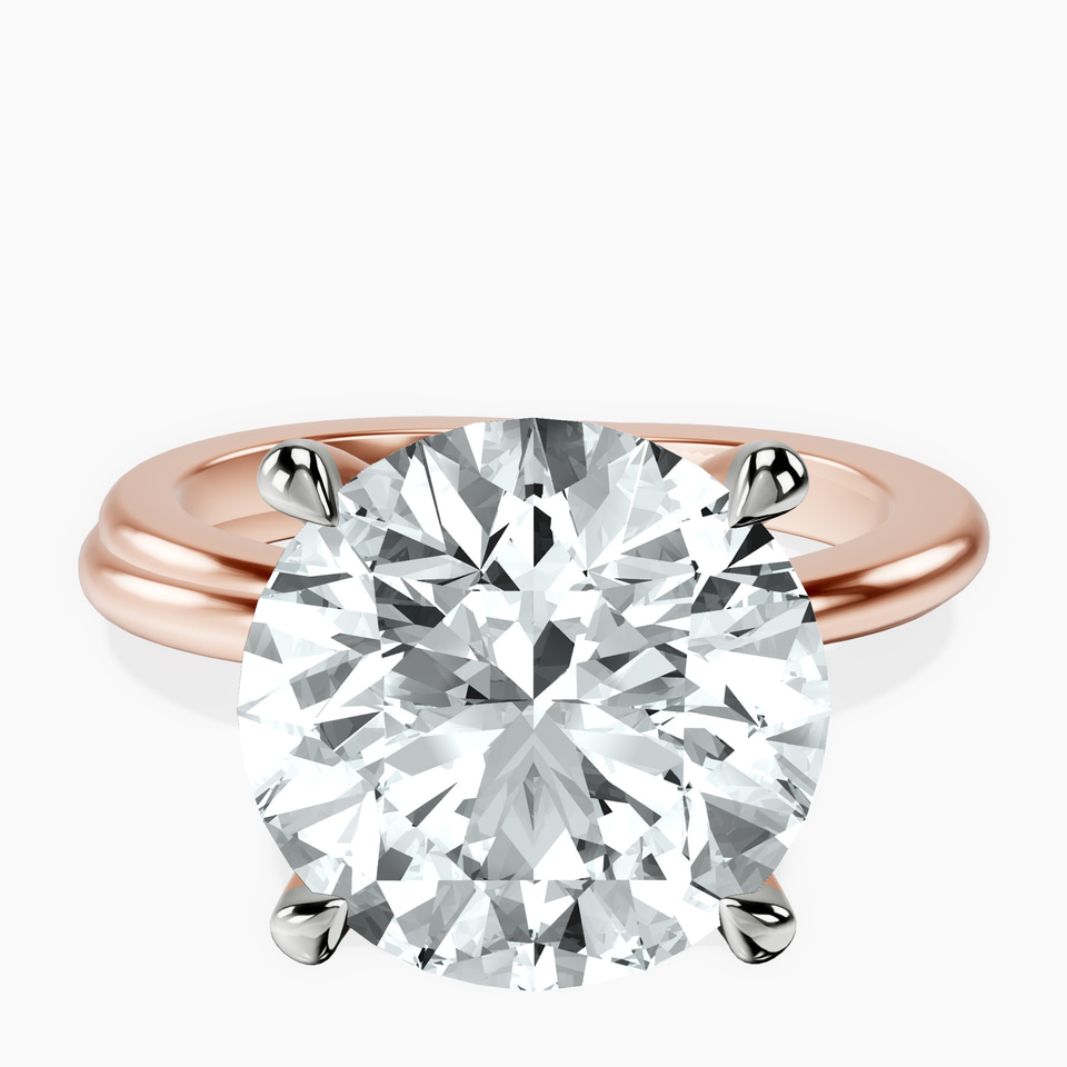 10kt Rose Gold Juniper Crossover Solitaire Lab Diamond Ring front image