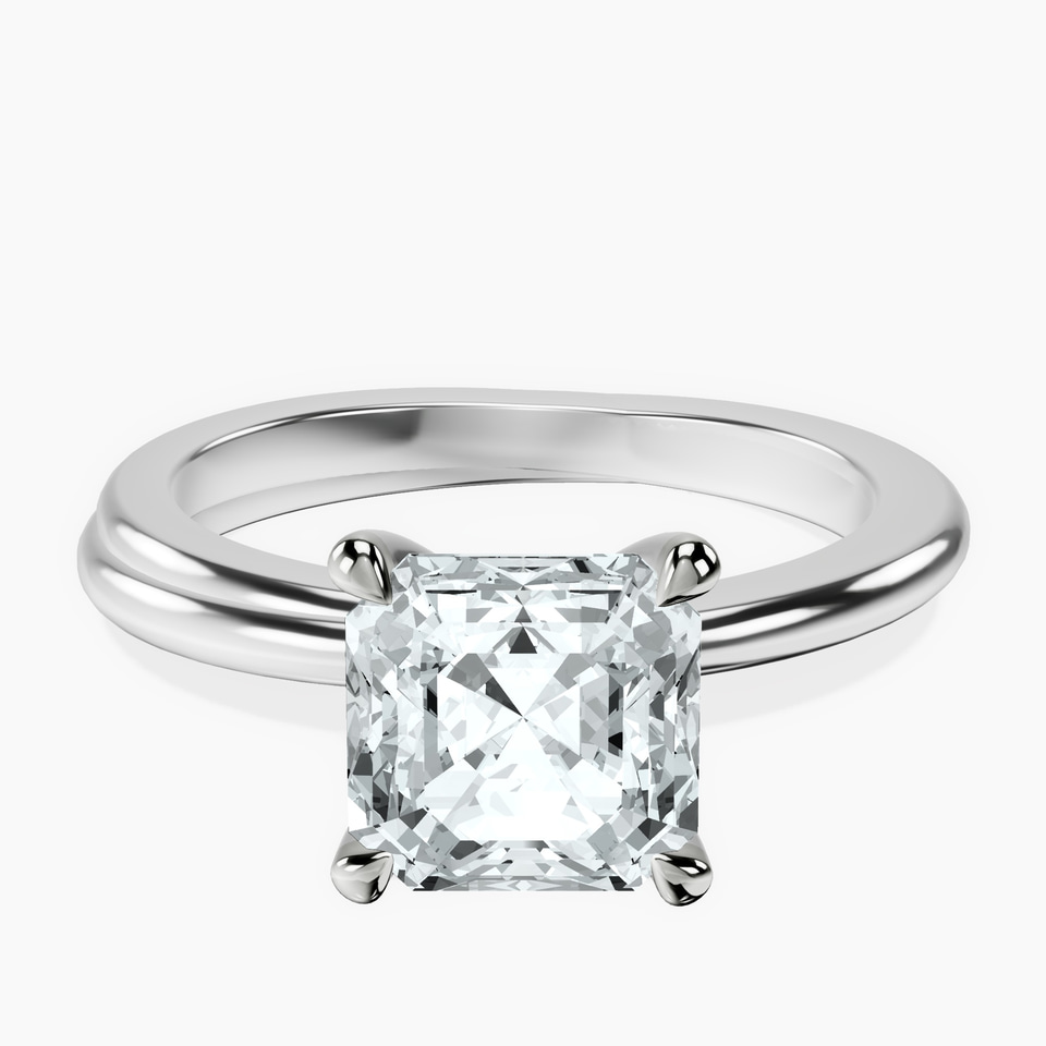 10kt White Gold Juniper Crossover Solitaire Lab Diamond Ring front image