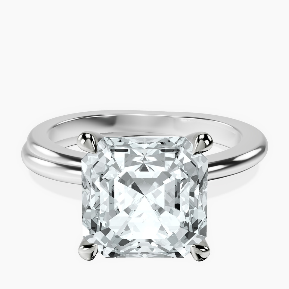 10kt White Gold Juniper Crossover Solitaire Lab Diamond Ring front image