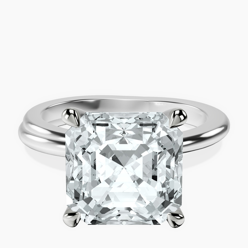 10kt White Gold Juniper Crossover Solitaire Lab Diamond Ring front image