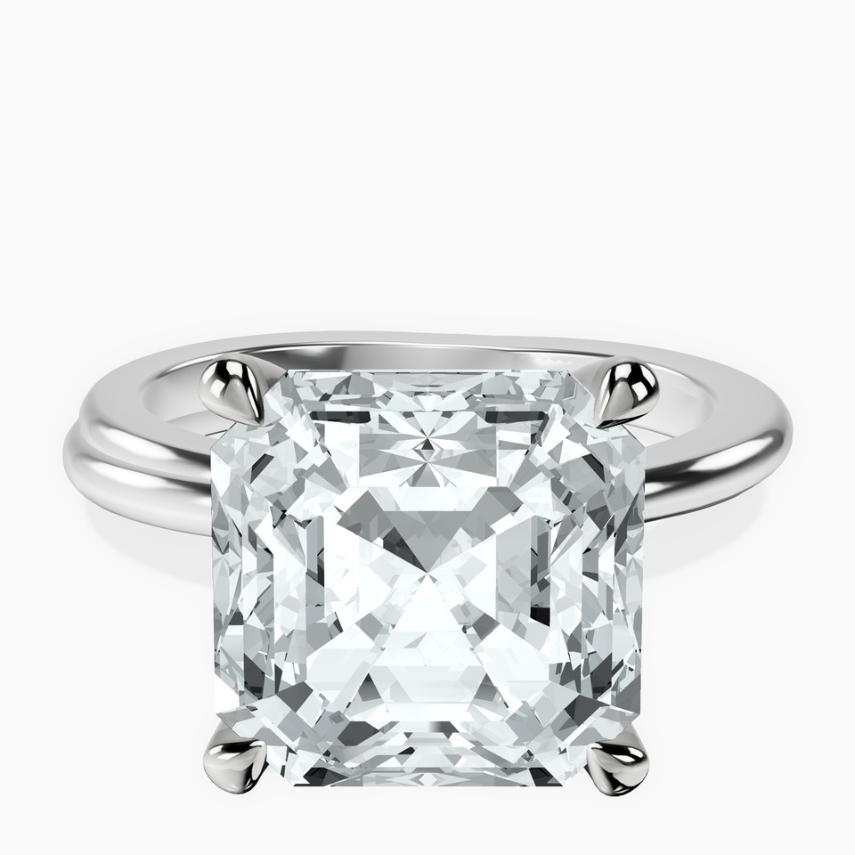 10kt White Gold Juniper Crossover Solitaire Lab Diamond Ring front image