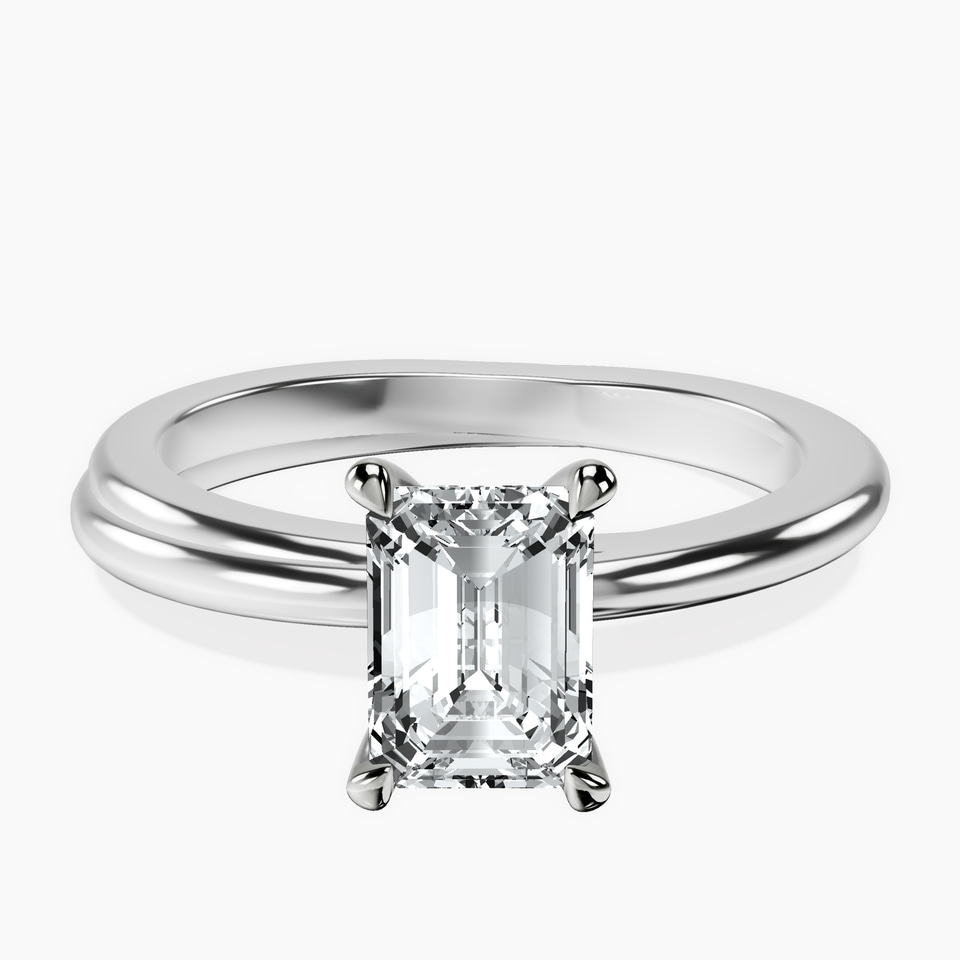10kt White Gold Juniper Crossover Solitaire Lab Diamond Ring front image