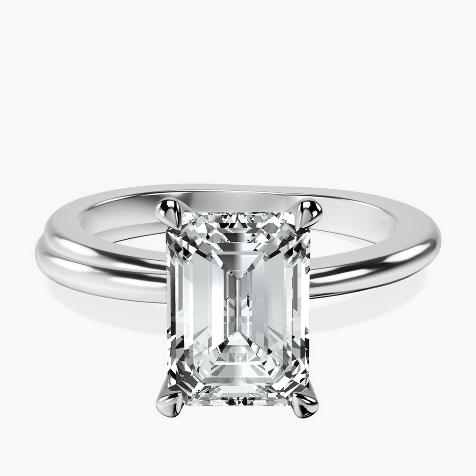 10kt White Gold Juniper Crossover Solitaire Lab Diamond Ring front image