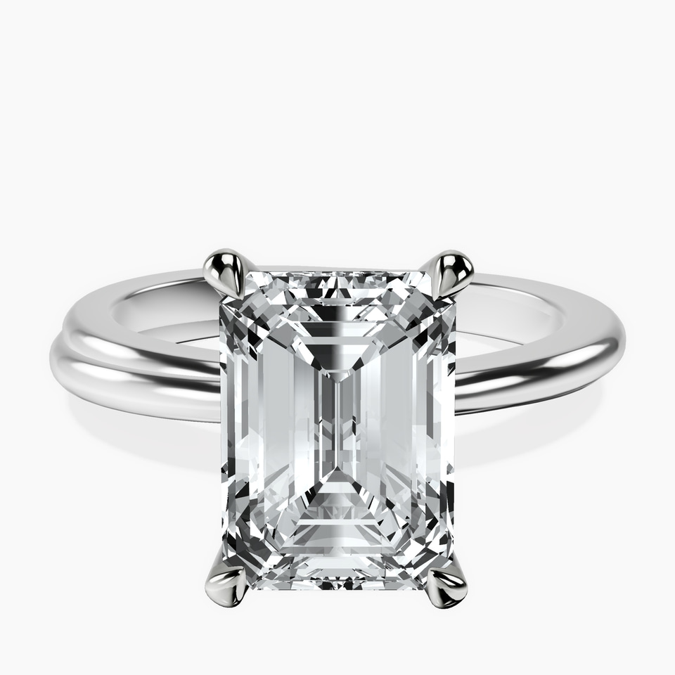 10kt White Gold Juniper Crossover Solitaire Lab Diamond Ring front image