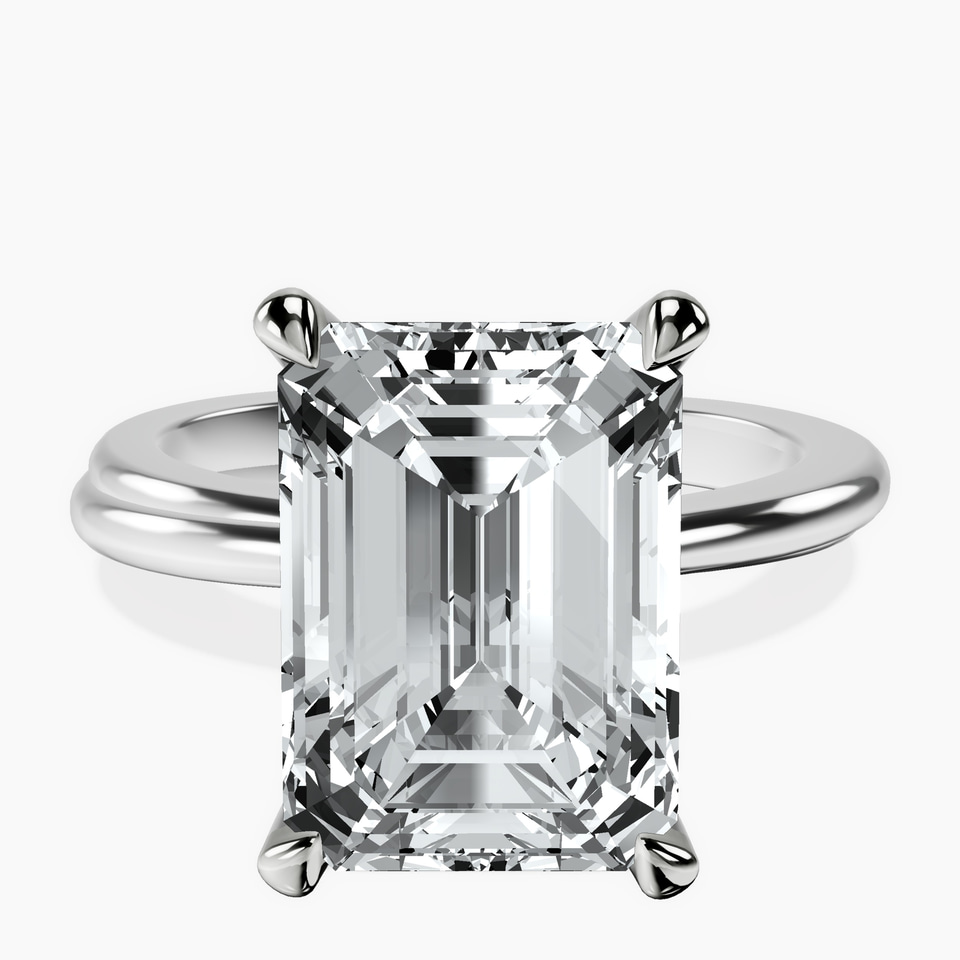 10kt White Gold Juniper Crossover Solitaire Lab Diamond Ring front image