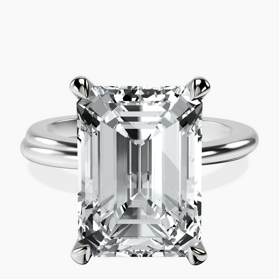 10kt White Gold Juniper Crossover Solitaire Lab Diamond Ring front image
