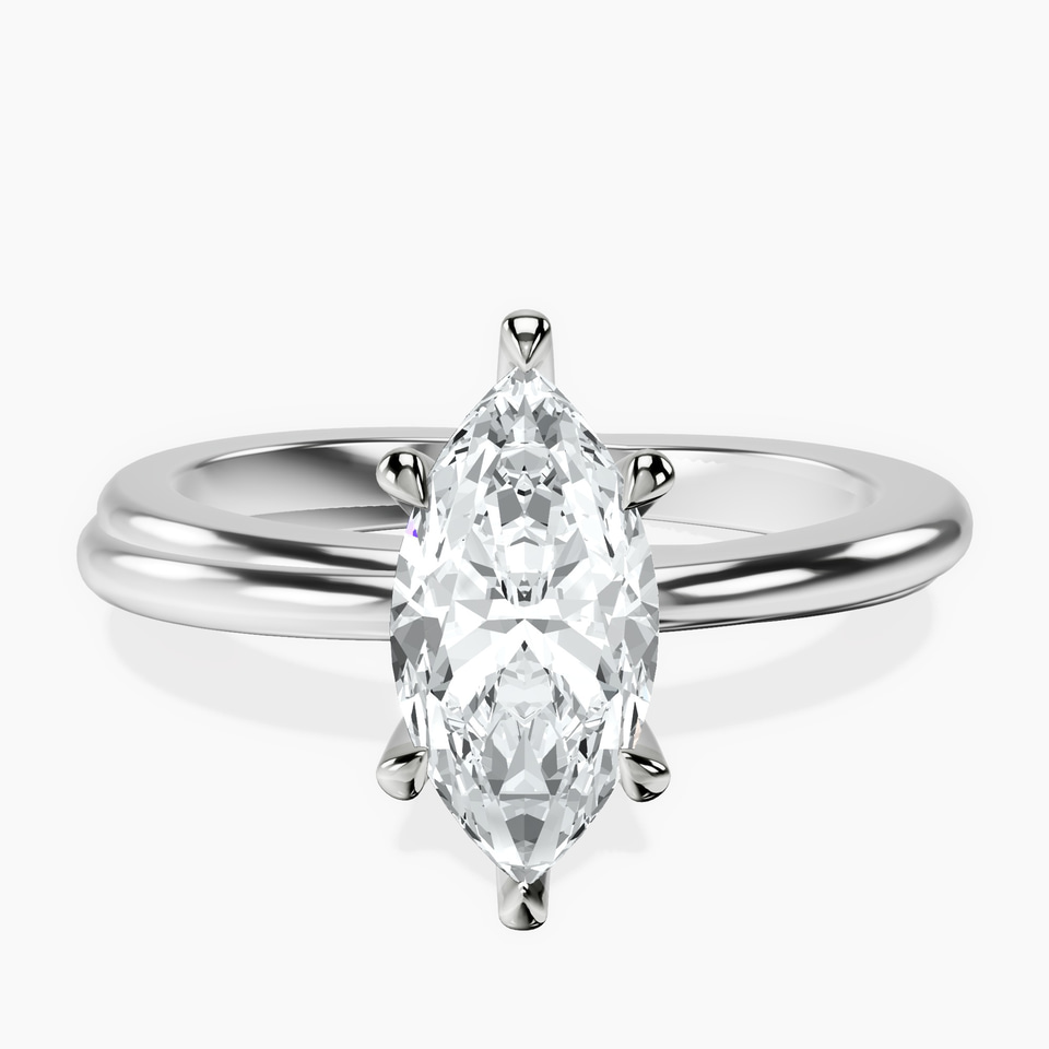 14kt White Gold Juniper Crossover Solitaire Lab Diamond Ring front image