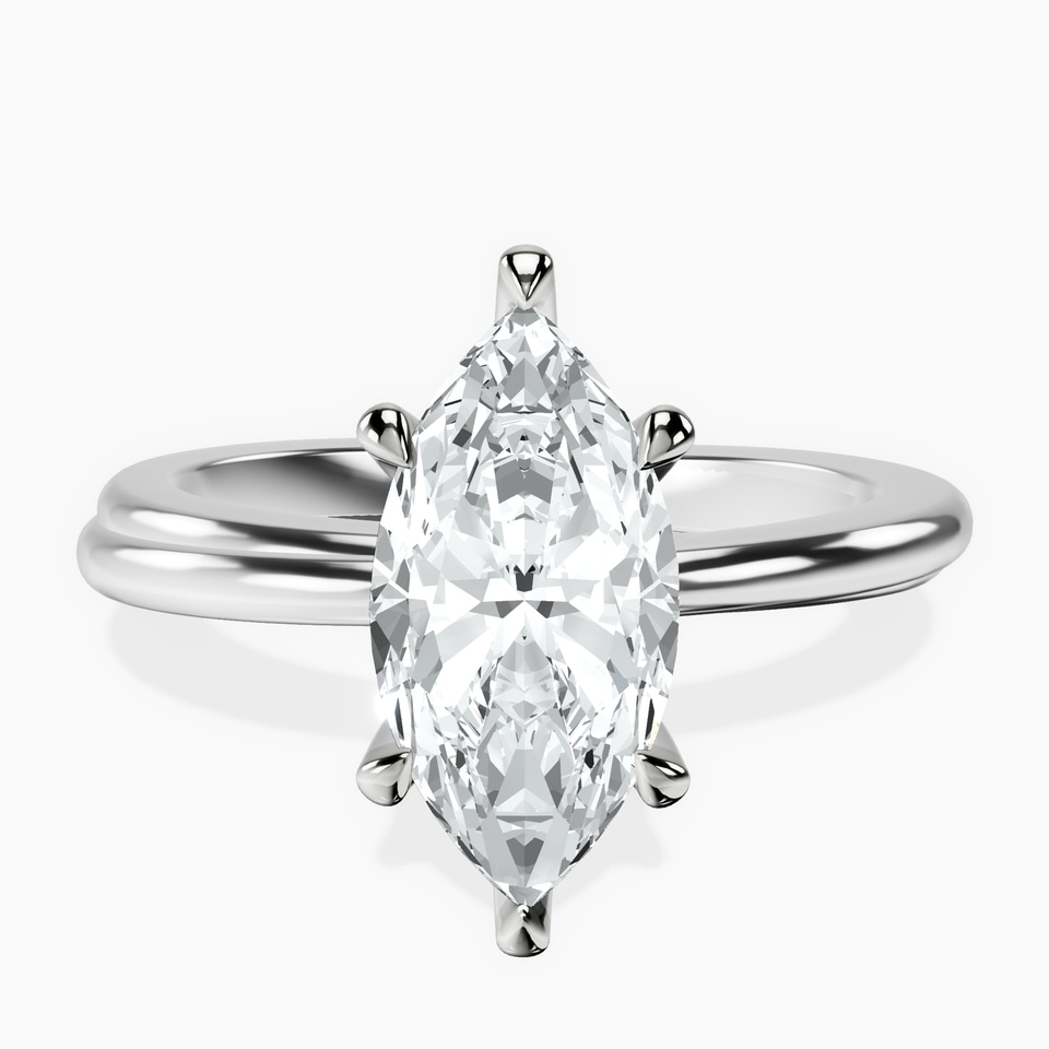 9ct White Gold Juniper Crossover Solitaire Lab Diamond Ring front image