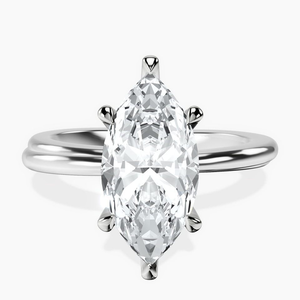10kt White Gold Juniper Crossover Solitaire Lab Diamond Ring front image
