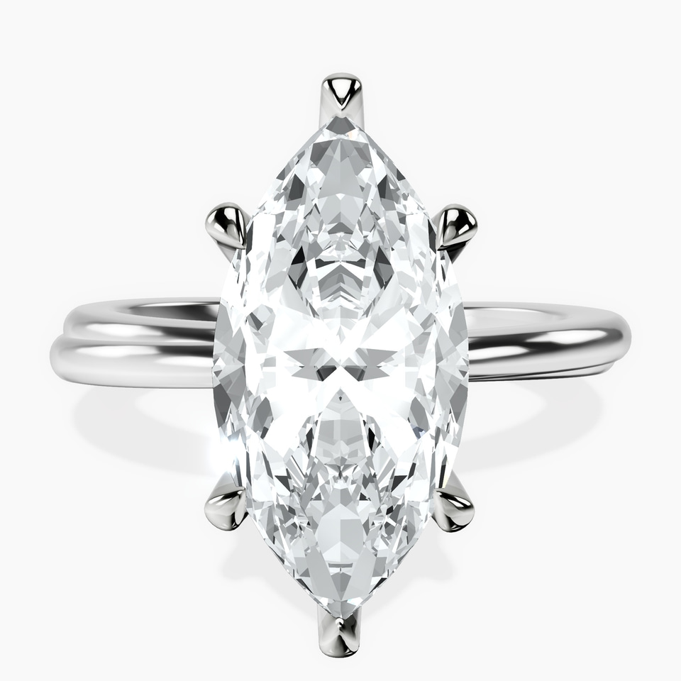 10kt White Gold Juniper Crossover Solitaire Lab Diamond Ring front image