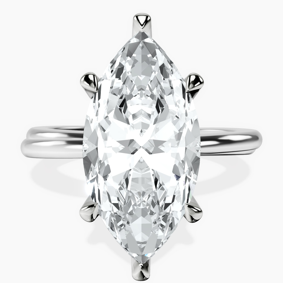 10kt White Gold Juniper Crossover Solitaire Lab Diamond Ring front image