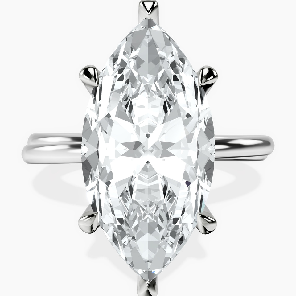 10kt White Gold Juniper Crossover Solitaire Lab Diamond Ring front image