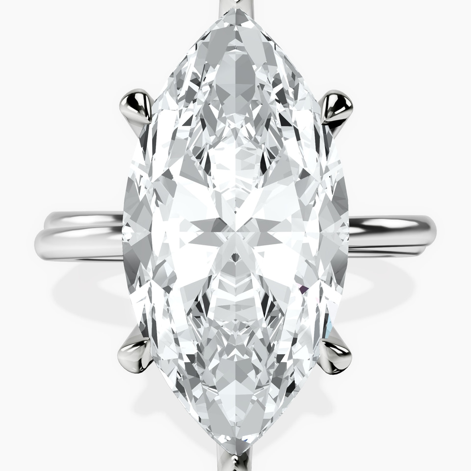 10kt White Gold Juniper Crossover Solitaire Lab Diamond Ring front image