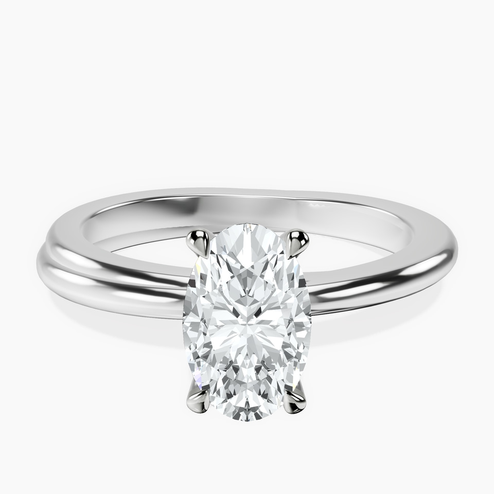 10kt White Gold Juniper Crossover Solitaire Lab Diamond Ring front image