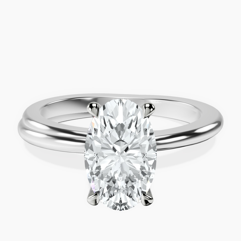 9ct White Gold Juniper Crossover Solitaire Lab Diamond Ring front image