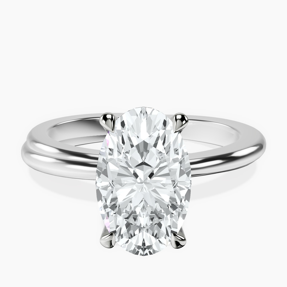10kt White Gold Juniper Crossover Solitaire Lab Diamond Ring front image