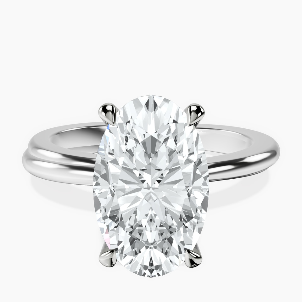 10kt White Gold Juniper Crossover Solitaire Lab Diamond Ring front image
