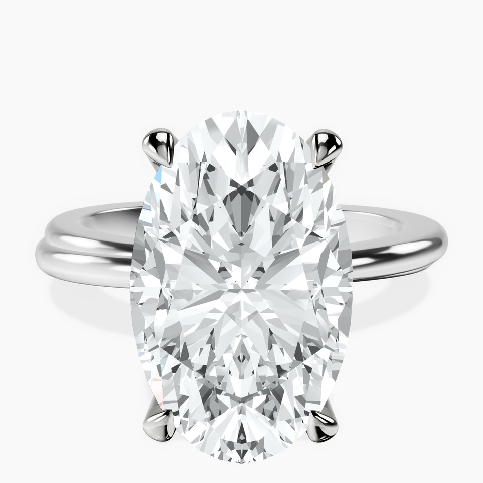 10kt White Gold Juniper Crossover Solitaire Lab Diamond Ring front image